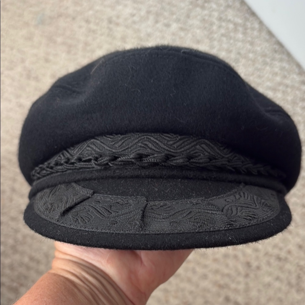 vintage Greek Fisherman's Steampunk Hat Black Made in Greece